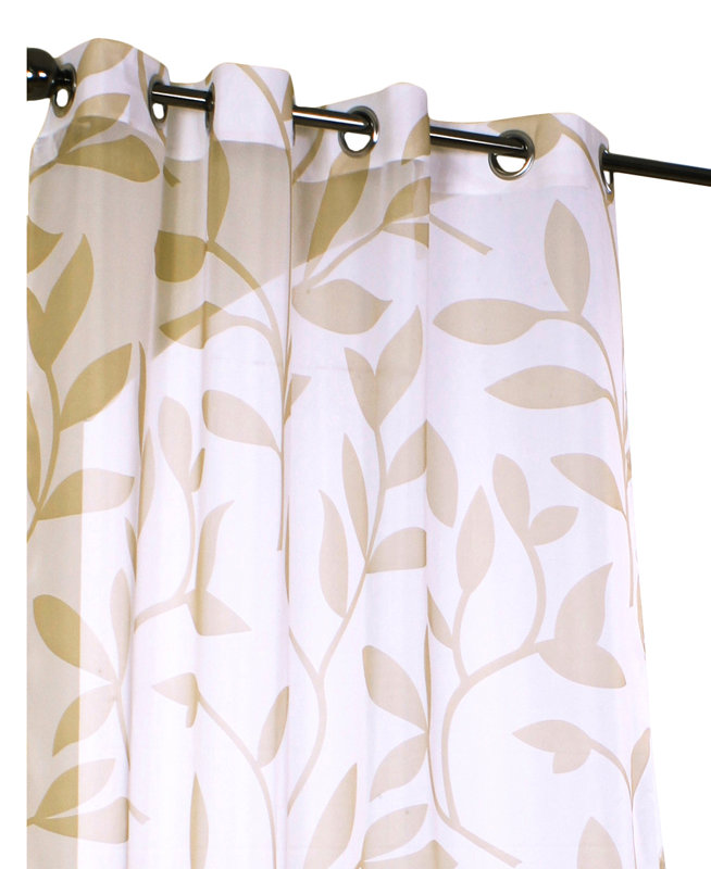 Edgerton Leaf Nature/Floral Sheer Outdoor Grommet Single Curtain Panel